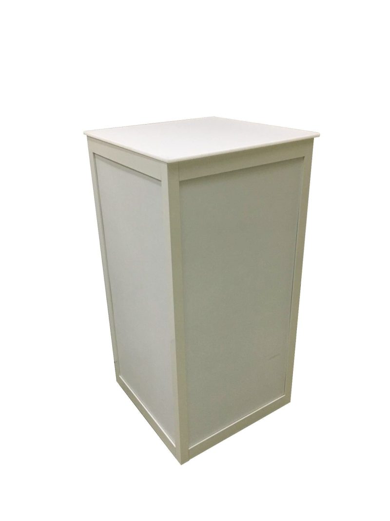 Product stand with opal plexiglass cover